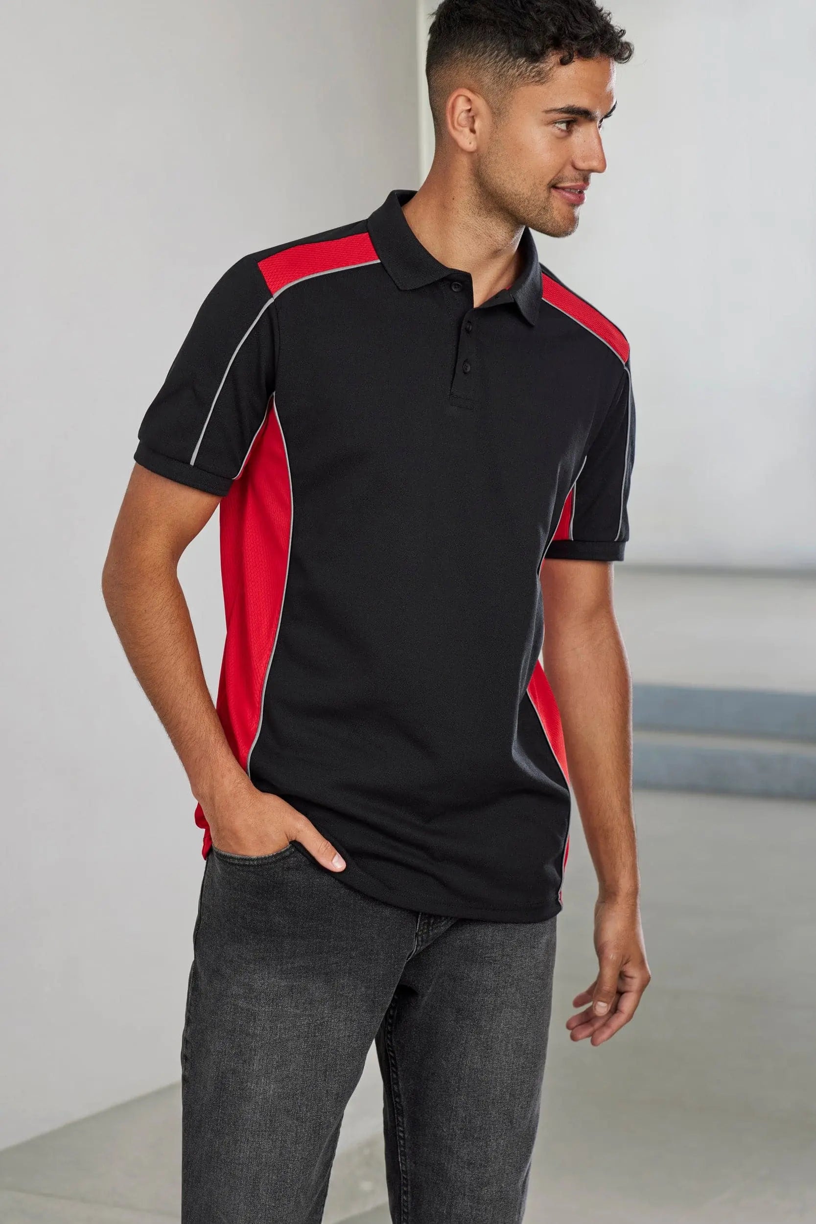 Biz Collection Unisex Grid Moto Polo Shirt P413US Biz Collection